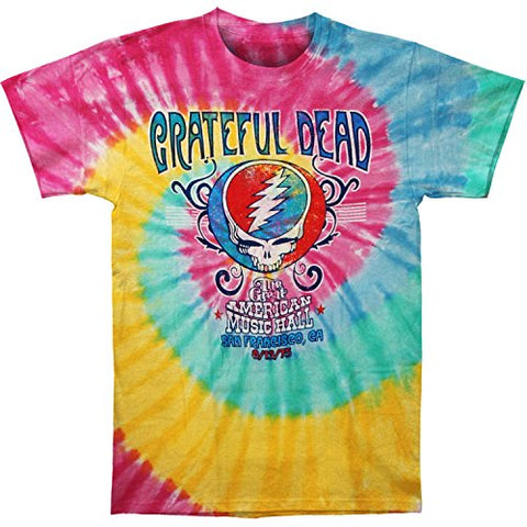 Grateful Dead American Music Hall Spiral Mens T-shirt Officially Licensed