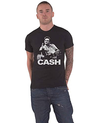 Johnny Cash Middle Finger Mens T-shirt Officially Licensed